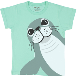 COQ EN PATE - T-shirt - met korte mouwen - van 100% biologisch katoen - Zeehond - blauw
