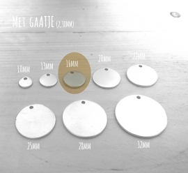 Aluminium 1,5mm dik - Rond 16mm (10 stuks)