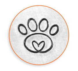 Paw Print Heart, 6mm (ImpressArt)