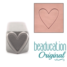 Heart Outline Stamp,  11mm  (Beaducation)