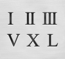 Roman Numerals - cijfers, 3mm