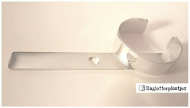 Armbandstrips 20mm breed - hart uit midden - 2mm dik