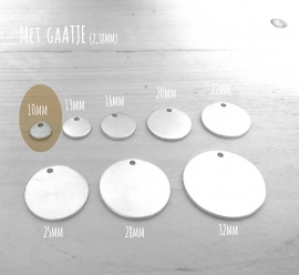 Aluminium 1,5mm dik - Rond 10mm (10 stuks)