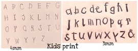 Kids Print set - hoofdletters 4mm en kleine letters 3mm