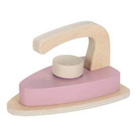 LD houten strijkplank met strijkijzer roze