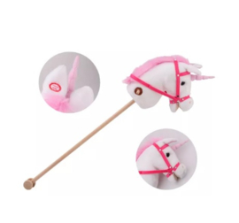 Stokpaard unicorn wit/roze