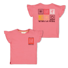 Jubel t-shirt roze met backprint Salsa Sunset