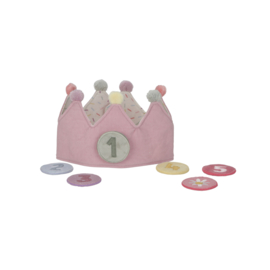 Little Dutch roze verjaardagskroon van stof