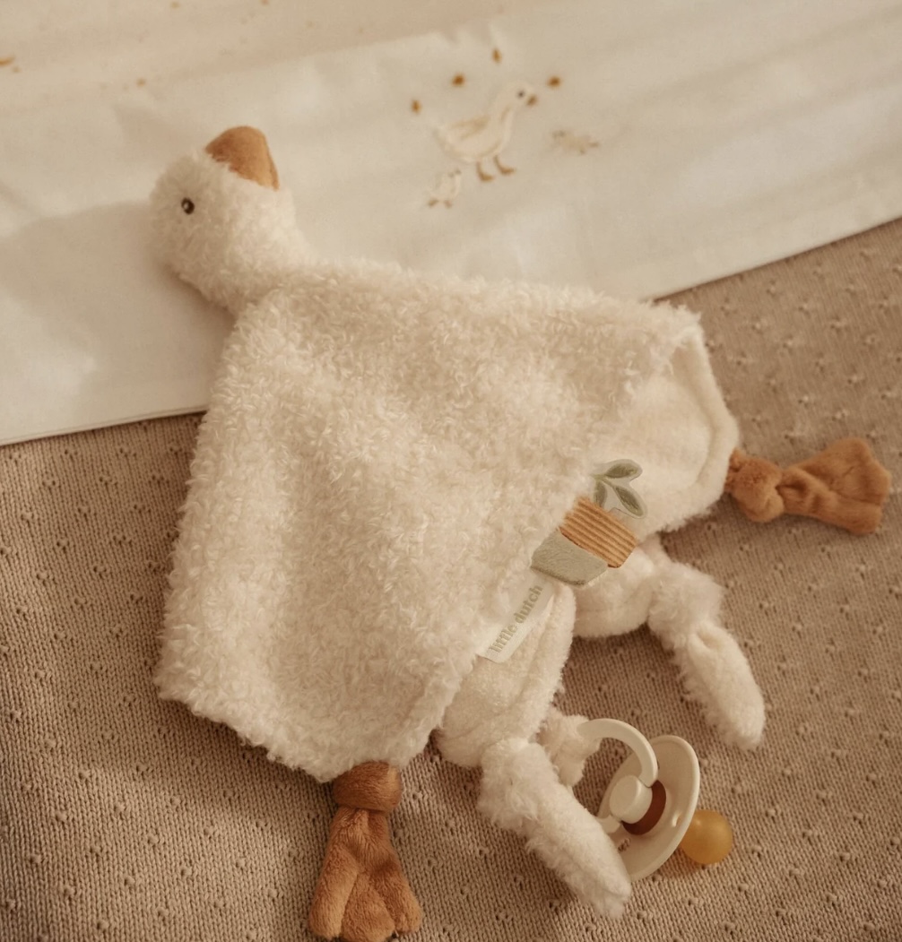 LD knuffeldoekje gansje wit - Goose - newborn naturels