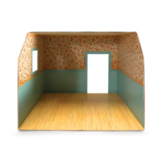 Het Muizenhuis - kartonnen miniatuur slaapkamer