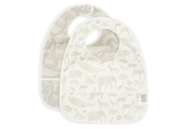 Jollein waterproof slab - Animals olive green - 2 pack