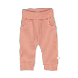 Feetje broek roze rib Morning Sun