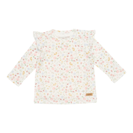 LD shirtje ruches flowers & butterflies maat 74