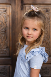 LD shirt sky blue met broderie