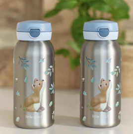 LD x Mepal RVS drinkfles pop-up 600 ml - Blauw Forest Friends