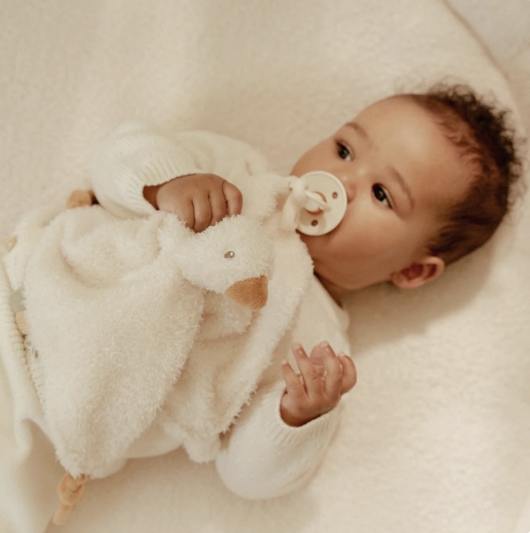 LD knuffeldoekje gansje wit - Goose - newborn naturels