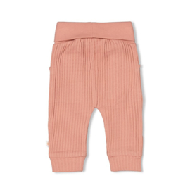 Feetje broek roze rib Morning Sun