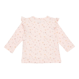 LD shirtje ruches pink flowers maat 62