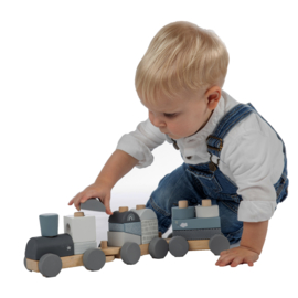Label Label trein blauw-grijs