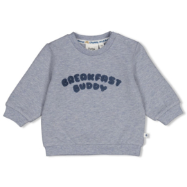 Feetje sweater blue melange - Breakfast Buddy