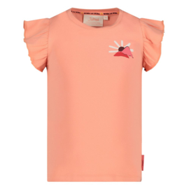 Jubel t-shirt zalm met backprint Salsa Sunset