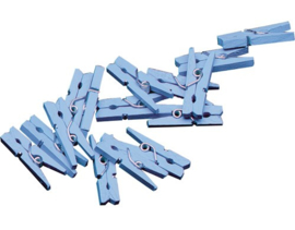 Mini knijpers blauw 20 stuks
