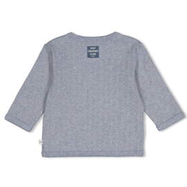 Feetje overslag shirtje blue melange - Breakfast Buddy