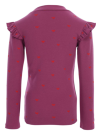 Looxs  T-shirt rib jersey Paars Hartjes