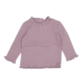 Little Dutch shirtje lange mouw ruches mauve - 68