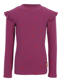 Looxs  T-shirt rib jersey Paars Hartjes