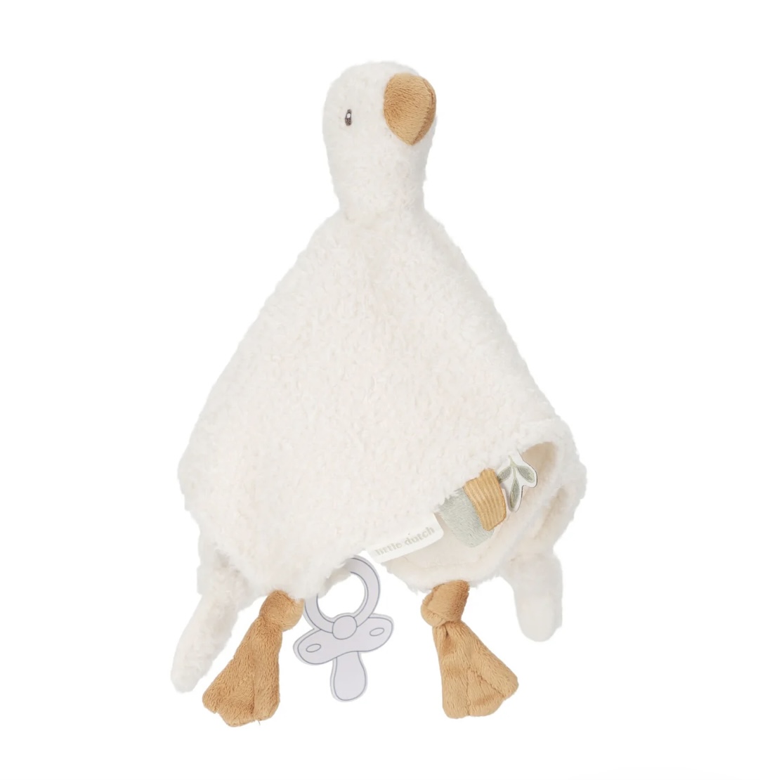 LD knuffeldoekje gansje wit - Goose - newborn naturels