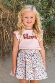 LD shirt mouwloos roze bloom