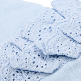 LD shirt sky blue met broderie