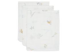 Jollein hydrofiele washandje lovely birds - 3 pack 