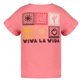 Jubel t-shirt roze met backprint Salsa Sunset
