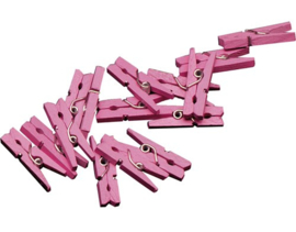 Roze mini knijpertjes 20 stuks