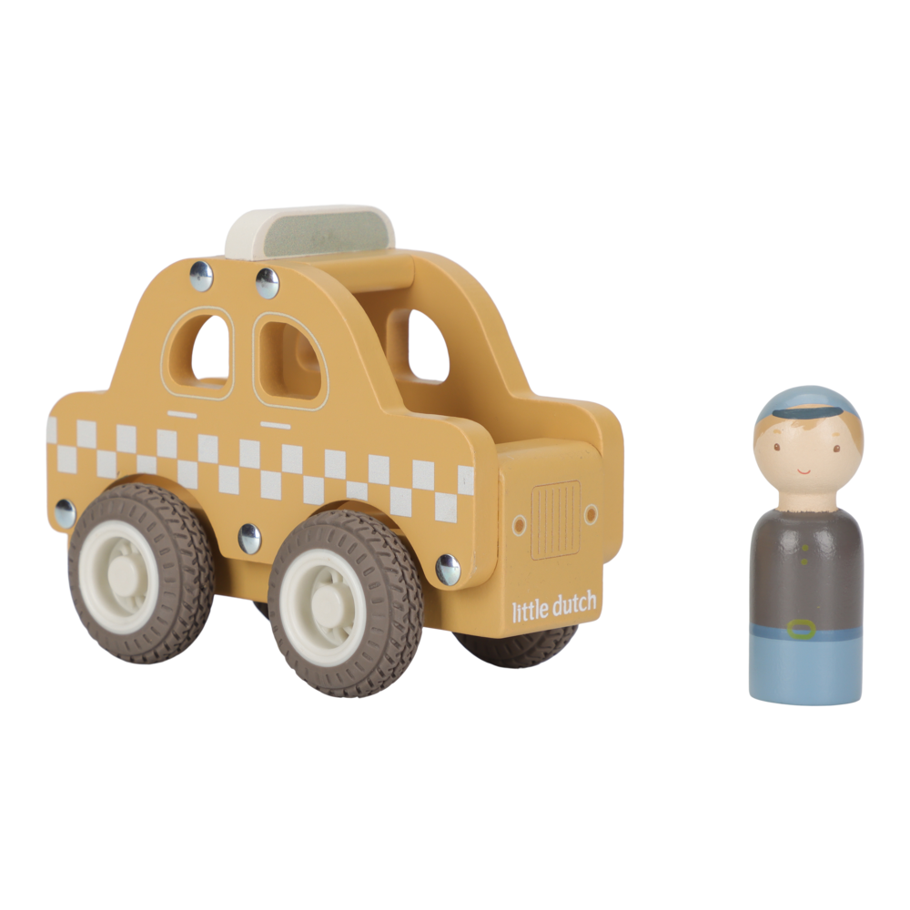 LD houten taxi - geel