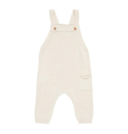 Little Dutch gebreide tuinbroek off white maat 62