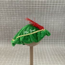 Pietenmuts groen met rode veer