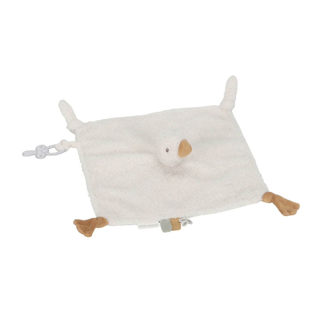 LD knuffeldoekje gansje wit - Goose - newborn naturels
