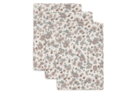 Jollein hydrofiele washandjes retro flowers - 3 pack