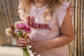 LD shirt mouwloos roze bloom