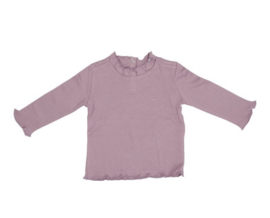 Little Dutch shirtje lange mouw ruches mauve - 50/56