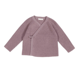 Little Dutch gebreid vestje overslag mauve 50/56