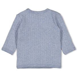Feetje overslag rib longsleeve - Blue Ocean