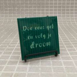 Tegeltje "Doe eens gek en volg je droom"