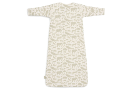 Jollein baby slaapzak met afritsbare mouwen 110 cm - animals olive green