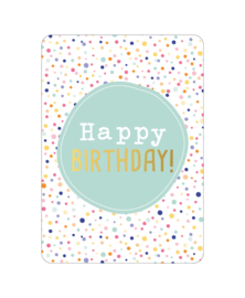 Wenskaart happy birthday - confetti