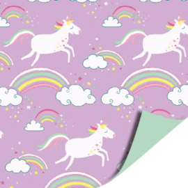 Kadopapier unicorn lila