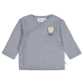 Feetje overslag shirtje blue melange - Breakfast Buddy